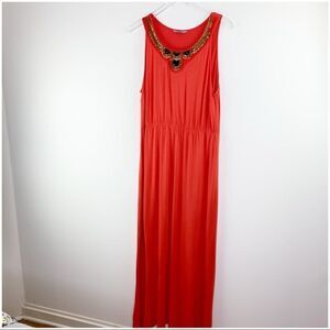TU Orange Resort-wear Sleeveless Maxi w/Beading 16